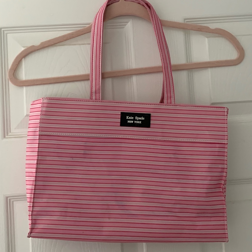 Kate Spade Hot Pink Striped Tote